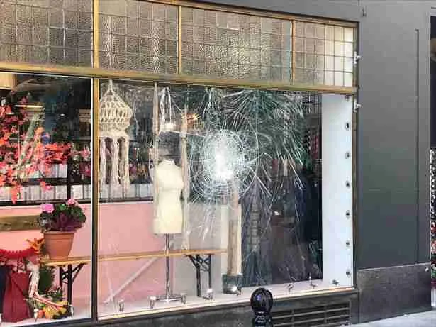 Smashed Shop Window in Birkenhead